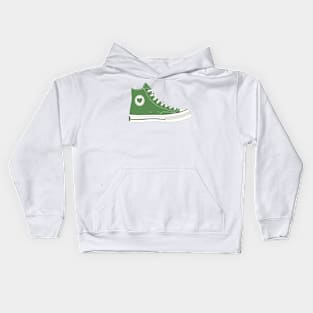 Retro Shoes Green Kids Hoodie